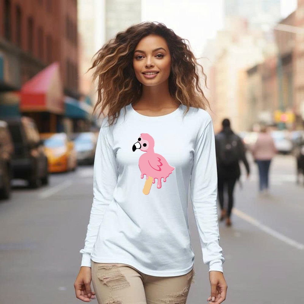 Flamingo Cream Shirt Cute Adorable Animal Long Sleeve Shirt Gift Ideas For Mother