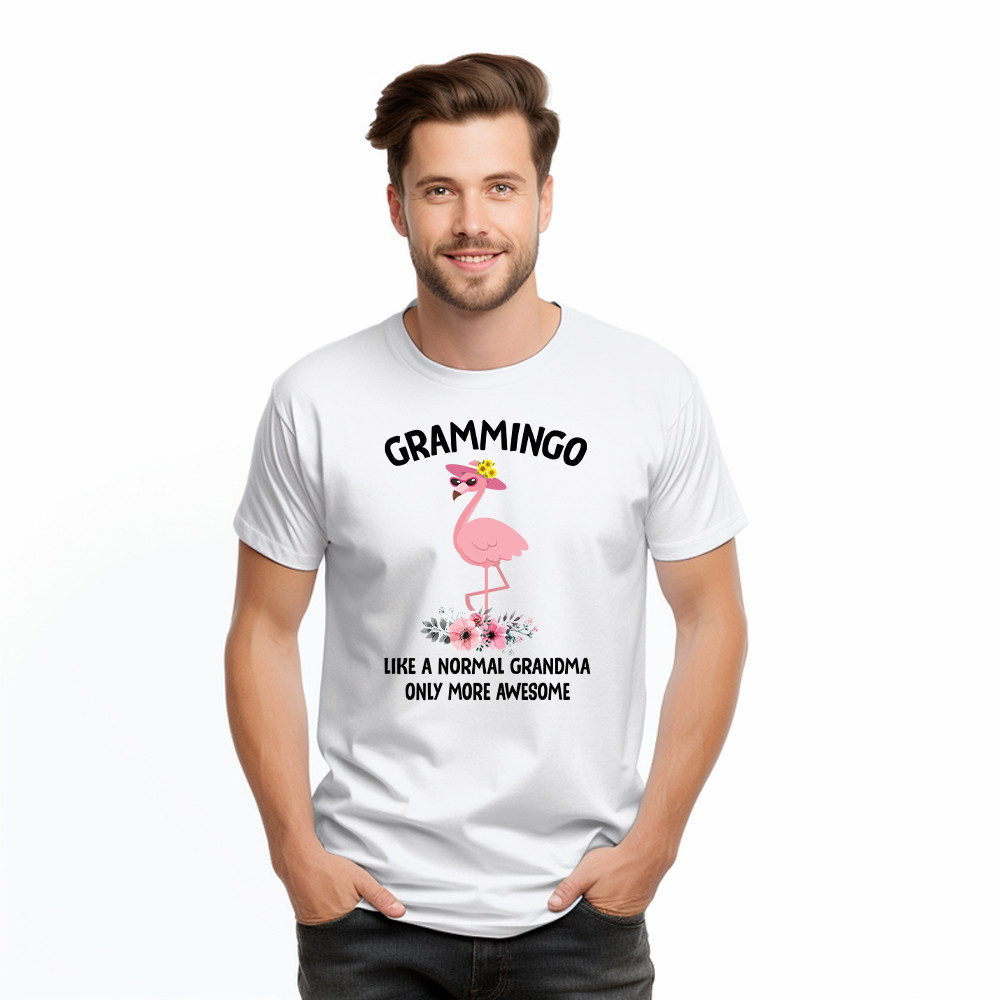Grammingo Like Normal Grandma Only More Awesome T-Shirt Flamingo Woman Fun Tees Gifts For Grandma